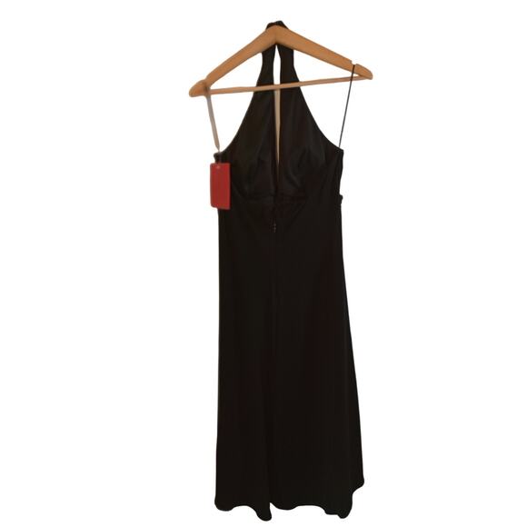 JS Collection Womens Black Halter Top Cocktail Midi Dress Size 14 - Picture 2 of 13